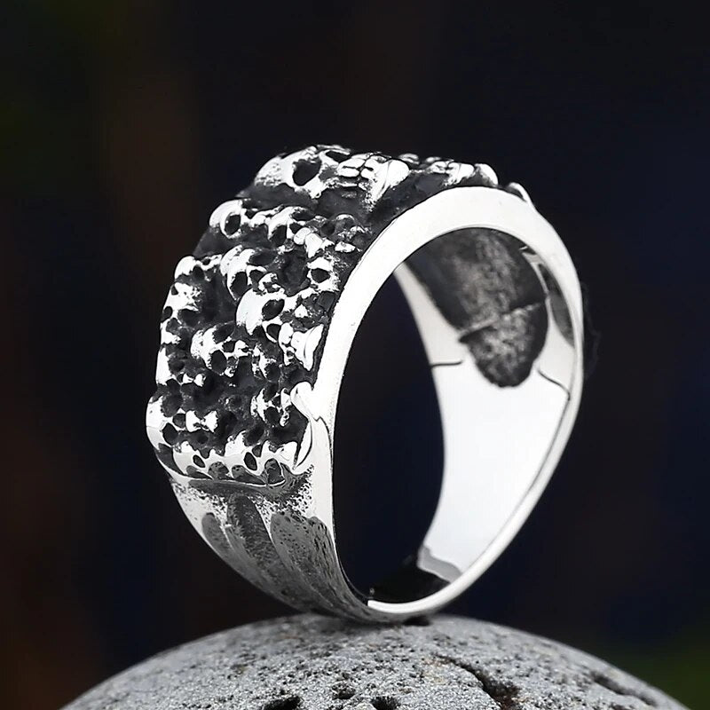 Skulls Of The Catacombs Ring - Chrome Cult