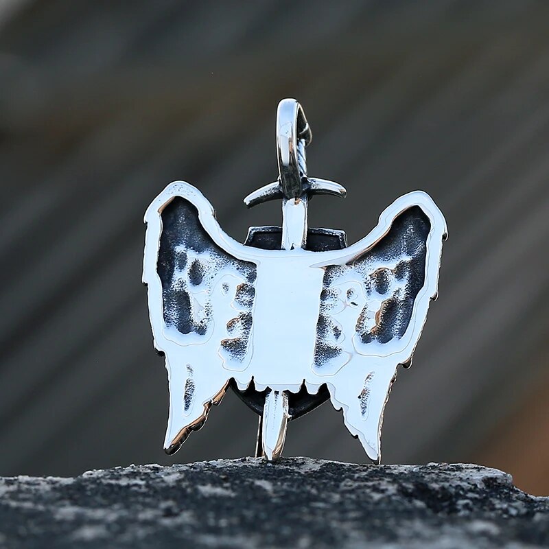 Who To Is Like God Crest Of The Angels Pendant - Chrome Cult