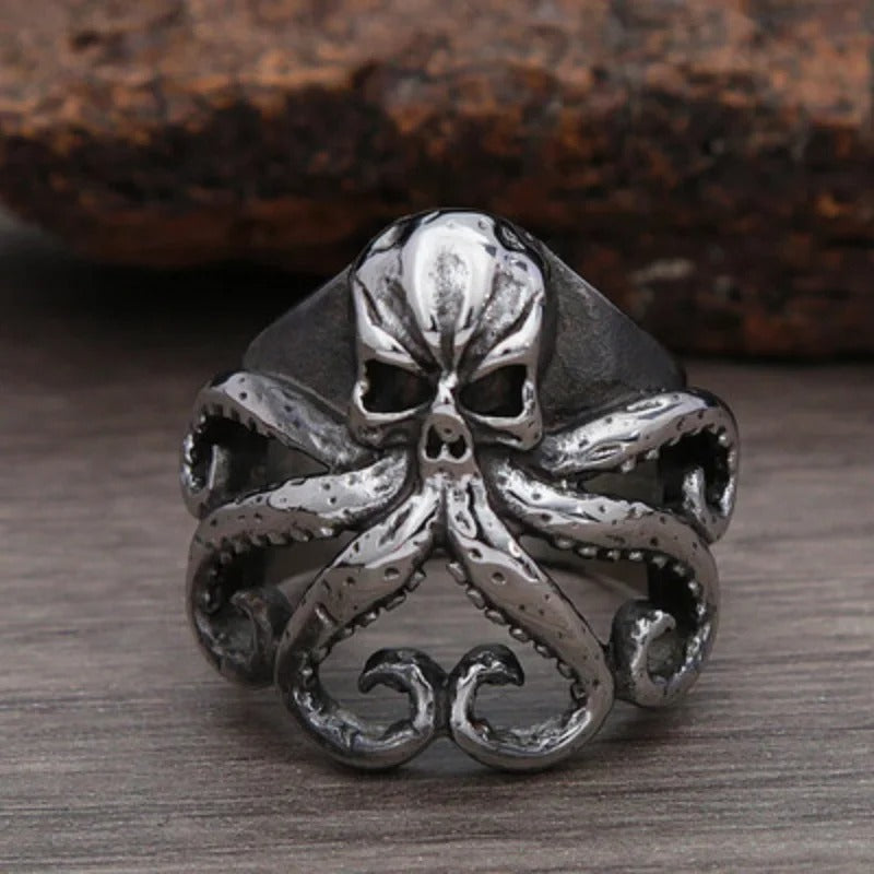 Kraken Octopus Skull Ring