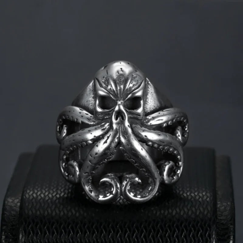 Kraken Octopus Skull Ring