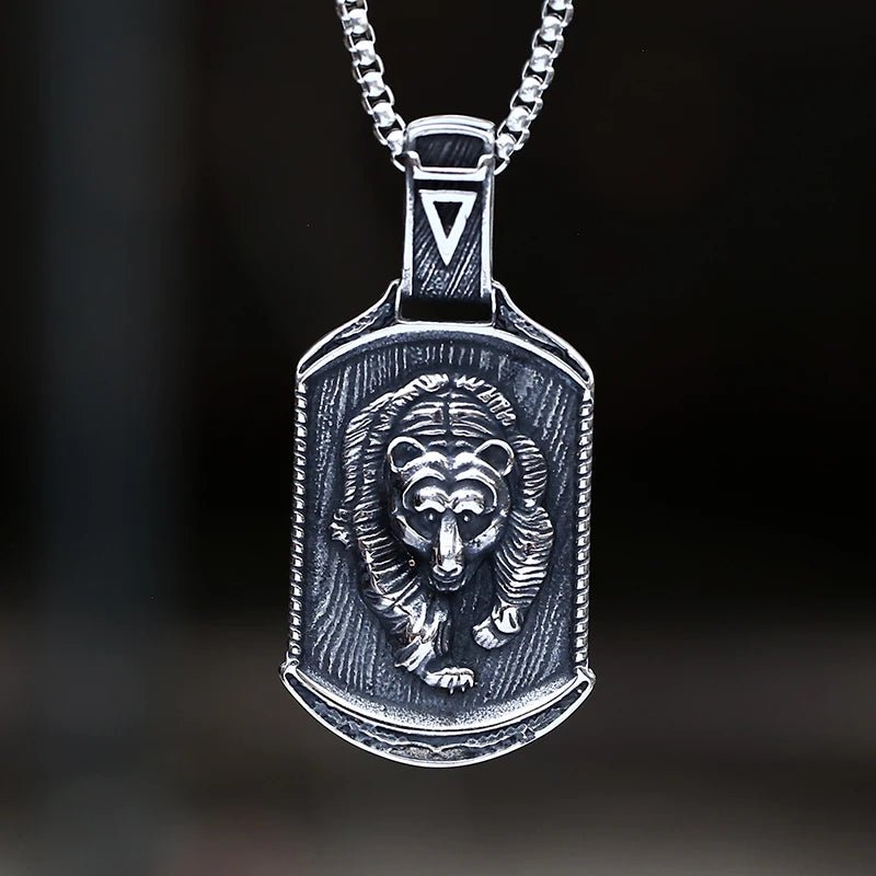 Bear Tag Pendant - Chrome Cult