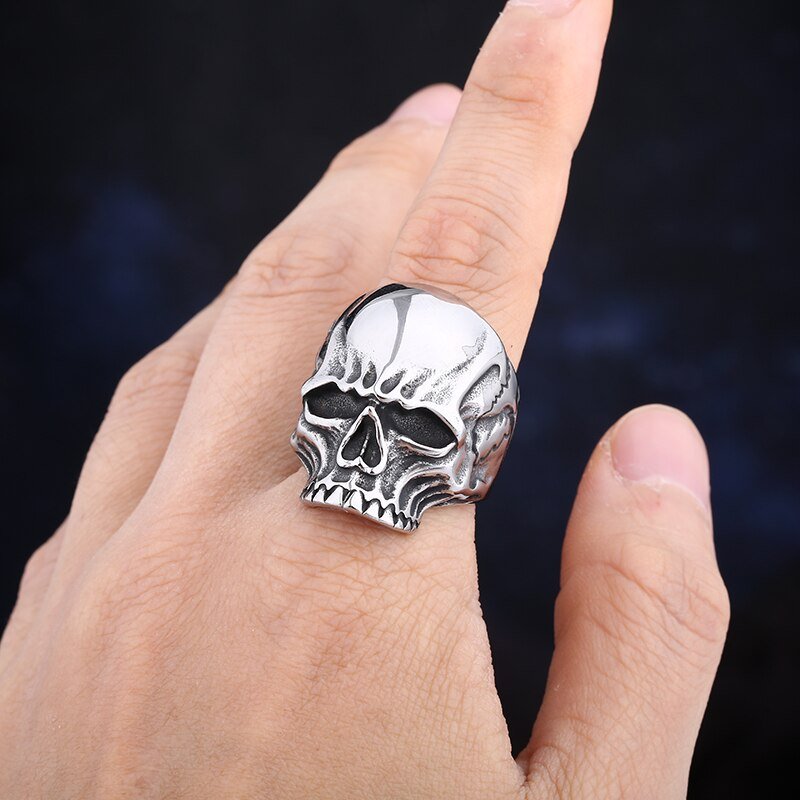 Biker Skull Ring - Chrome Cult