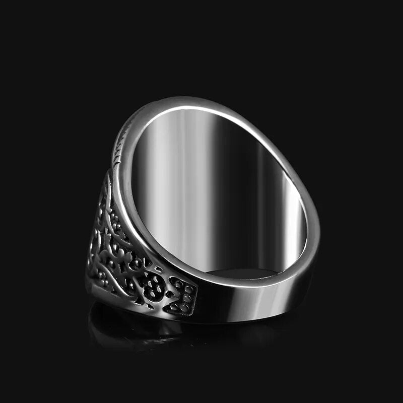 Black Canvas Turkish Vintage Ring - Chrome Cult