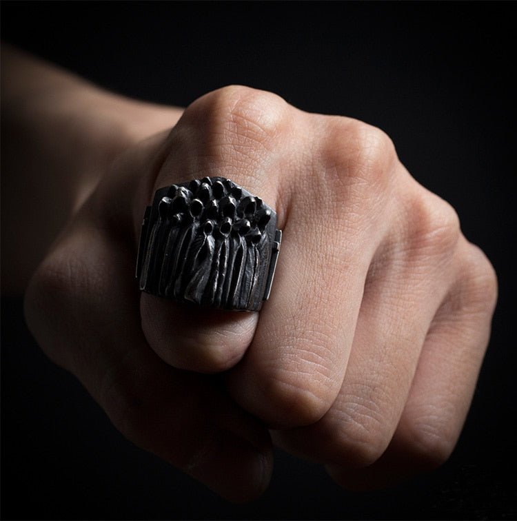 Cloaked Cult Cross Ring - Chrome Cult