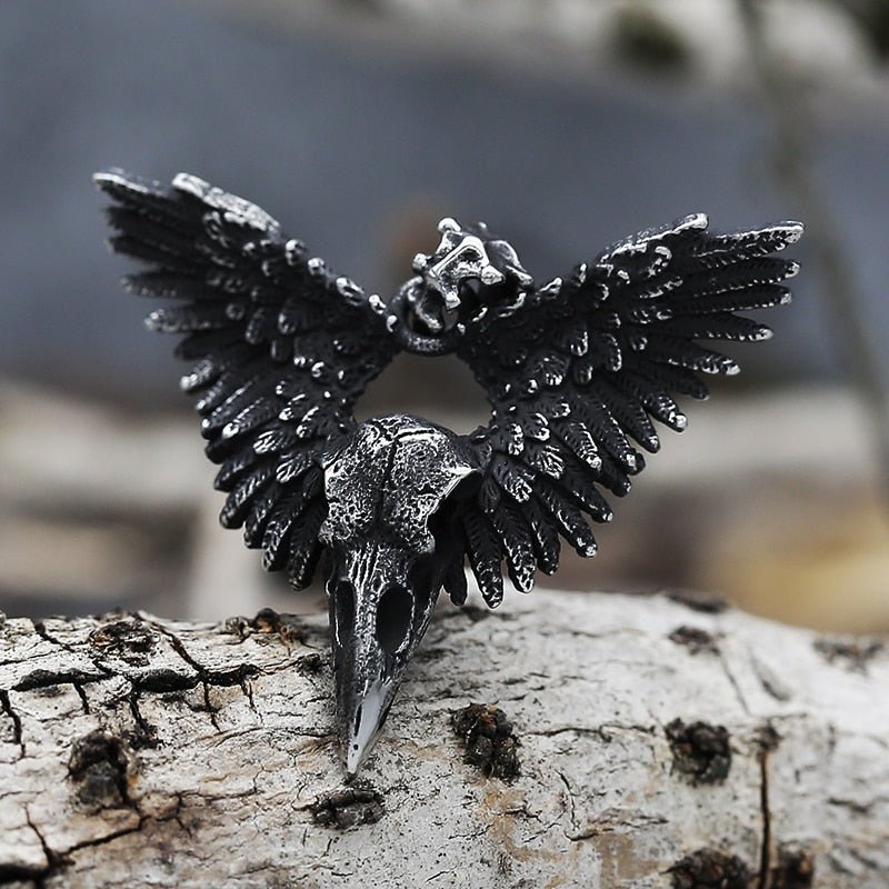 Crow Witcher Skull Pendant - Chrome Cult