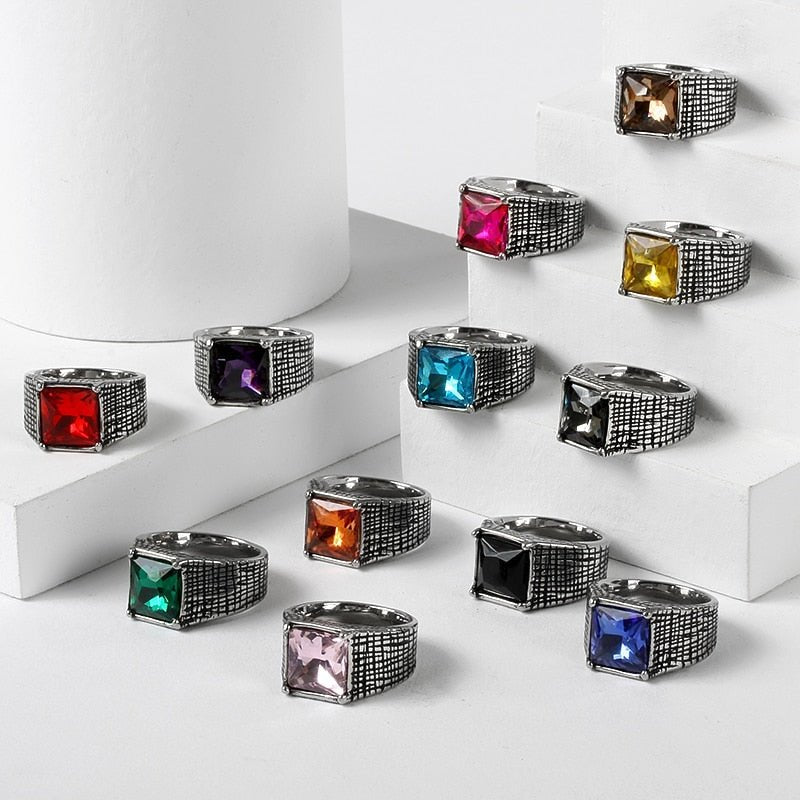 Crystal Signet Ring - Chrome Cult
