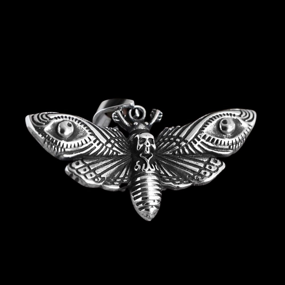 Death Head Hawkmoth Skull Pendant - Chrome Cult