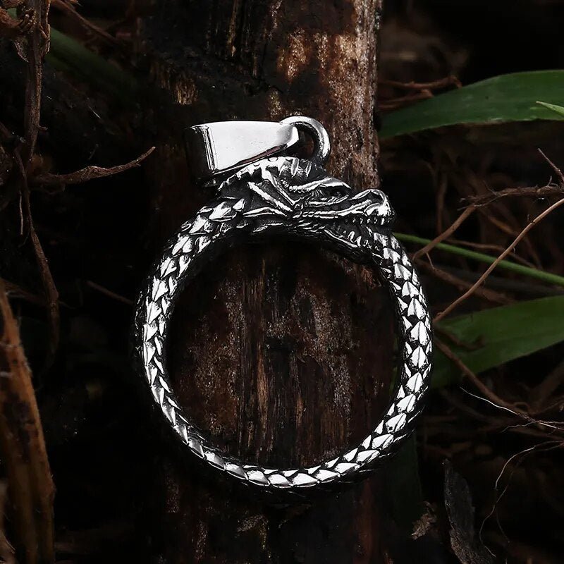 Dragon Circle Pendant - Chrome Cult