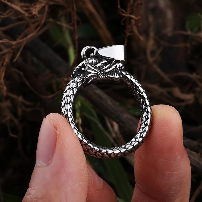Dragon Circle Pendant - Chrome Cult