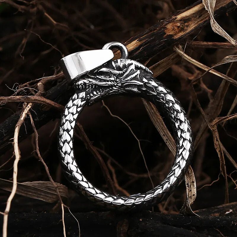 Dragon Circle Pendant - Chrome Cult