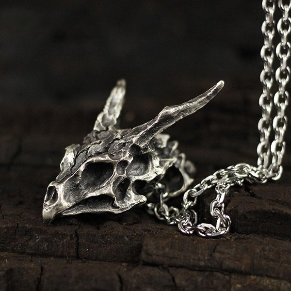 Dragon Skull Pendant - Chrome Cult