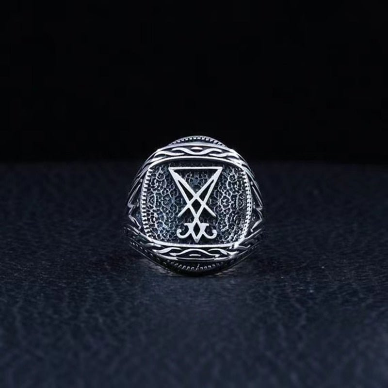 Enchanted Lucifer Seal of Satan Signet Ring - Chrome Cult