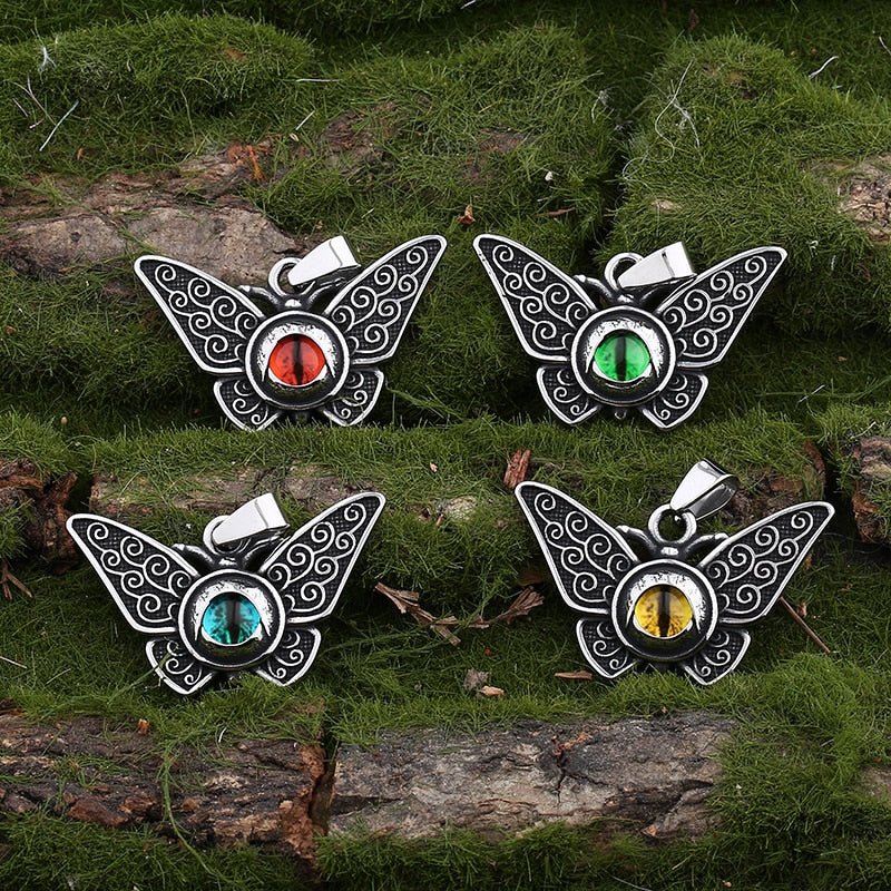 Evil Eye Butterfly Pendant - Chrome Cult
