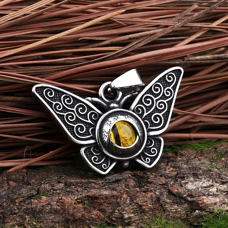 Evil Eye Butterfly Pendant - Chrome Cult