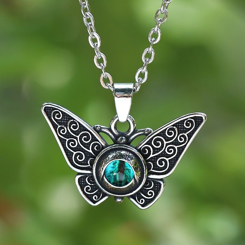 Evil Eye Butterfly Pendant - Chrome Cult