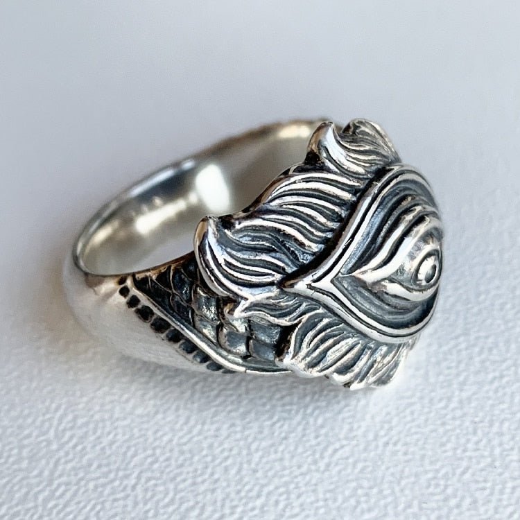 Eye Feather Ring - Chrome Cult