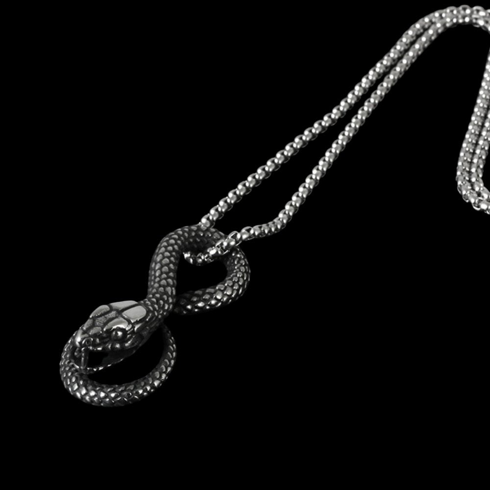 Fanged Snake Pendant - Chrome Cult