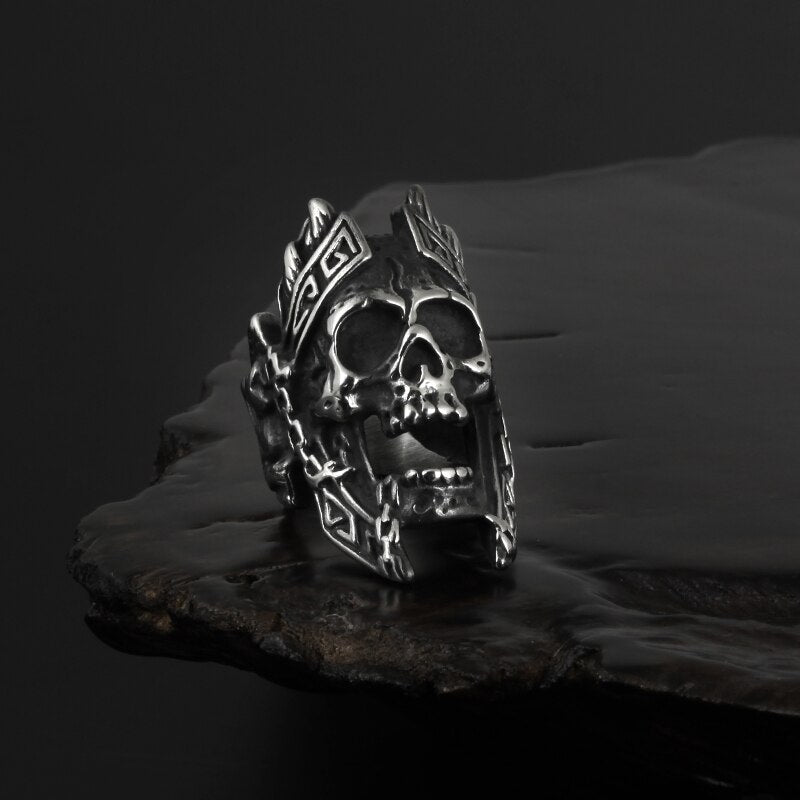 God Of War Ares Skull Ring - Chrome Cult