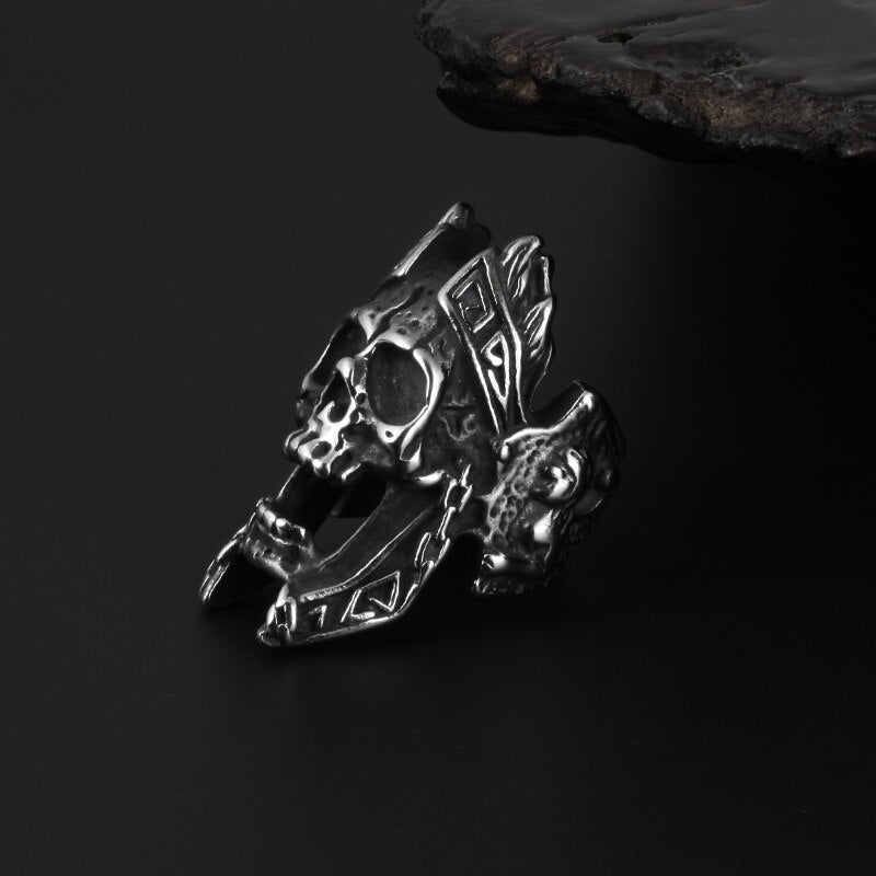 God Of War Ares Skull Ring - Chrome Cult