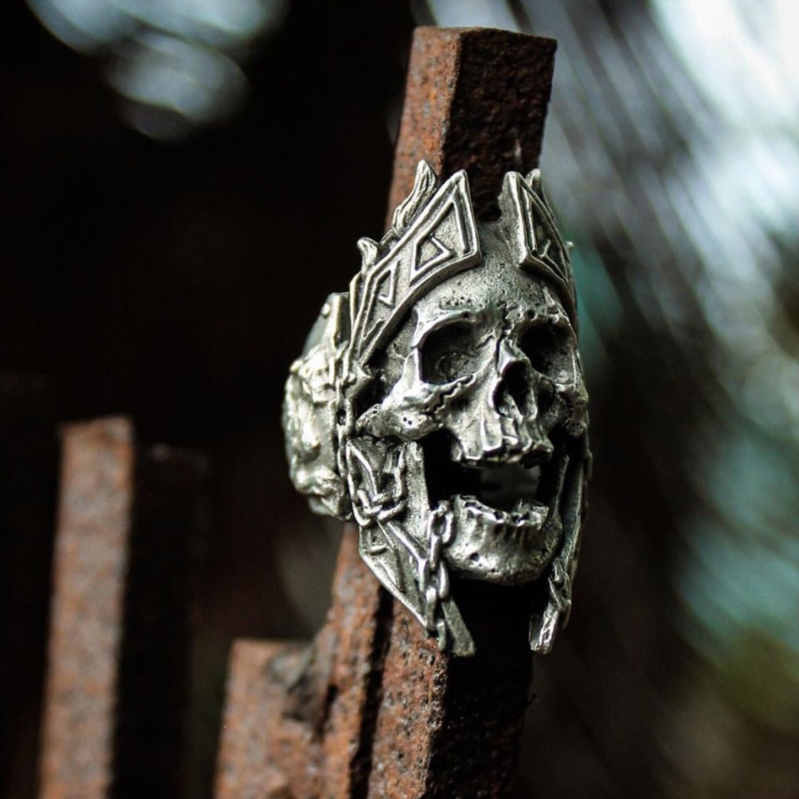 God Of War Ares Skull Ring - Chrome Cult