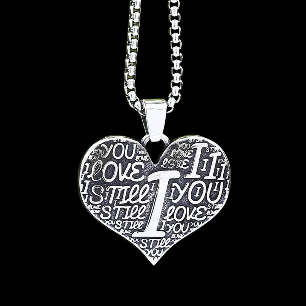 I Still Love You Endlessly Heart Pendant - Chrome Cult