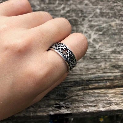 Infinity Celtic Knot Cross Ring - Chrome Cult