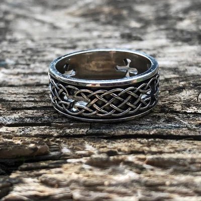 Infinity Celtic Knot Cross Ring - Chrome Cult