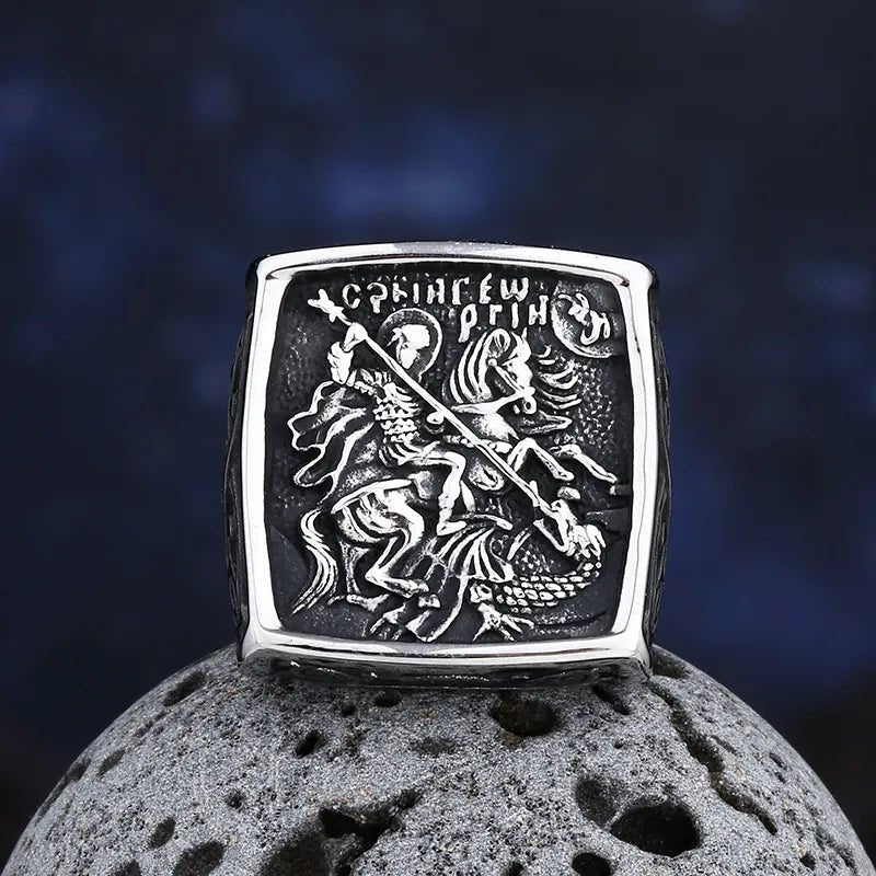 Knight Dragon Slayer Ring - Chrome Cult