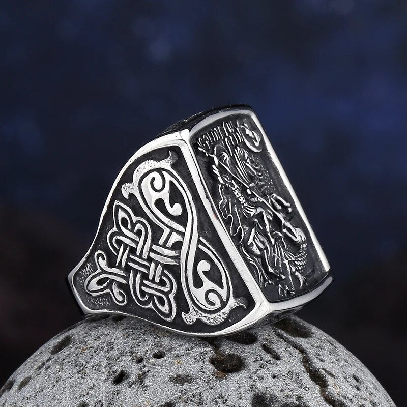 Knight Dragon Slayer Ring - Chrome Cult