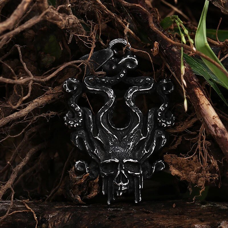 Kraken Skull Of Death Pendant - Chrome Cult