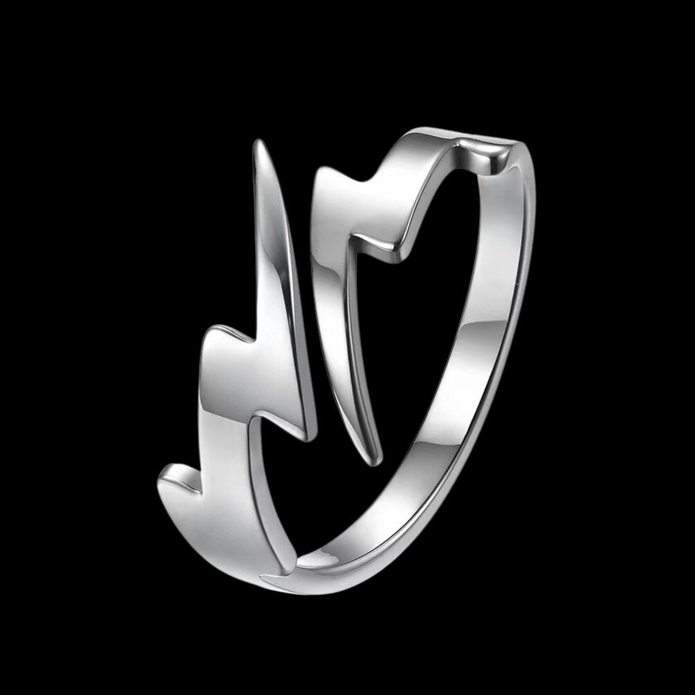 Minimal Lightning Ring - Chrome Cult