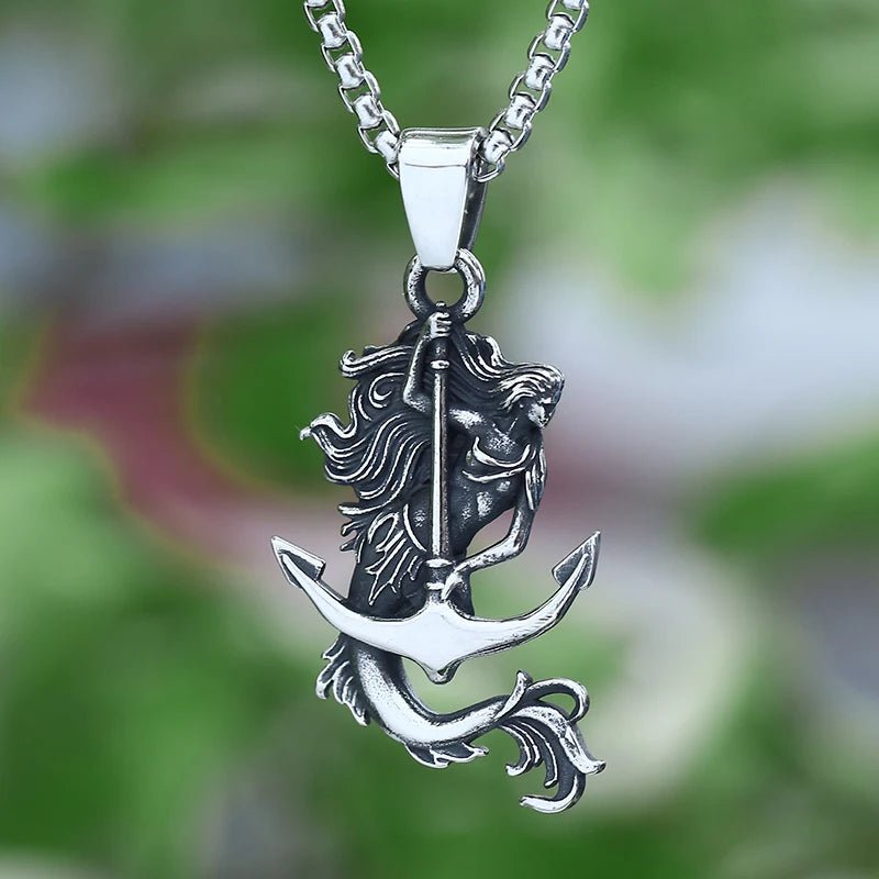 Nereids Drift Anchor Mermaid Pendant - Chrome Cult