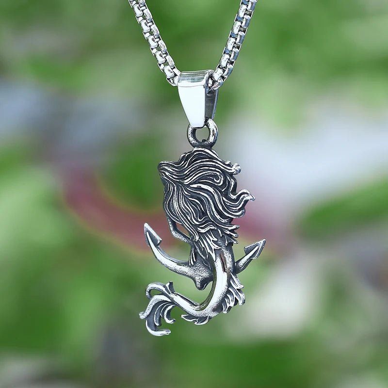 Nereids Drift Anchor Mermaid Pendant - Chrome Cult