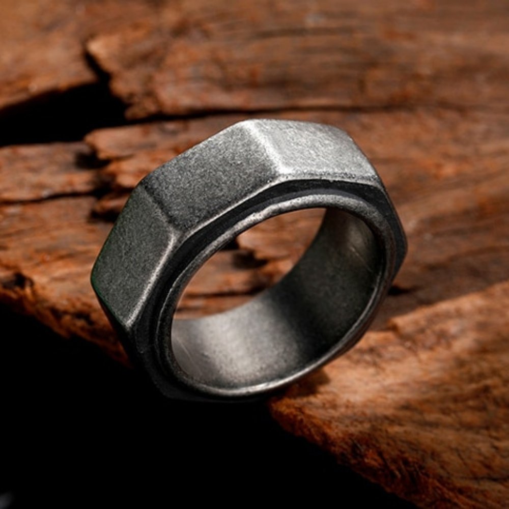 Octagon Screw Nut Ring - Chrome Cult