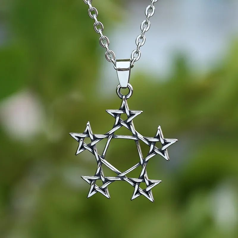 Pentagram Of The Five Elements Pendant - Chrome Cult