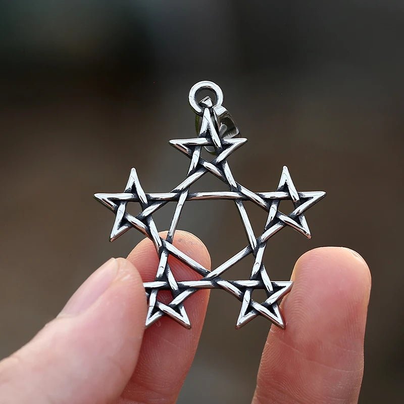 Pentagram Of The Five Elements Pendant - Chrome Cult