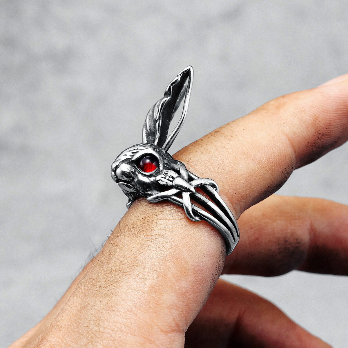 Red Eyes Bunny Ring - Chrome Cult