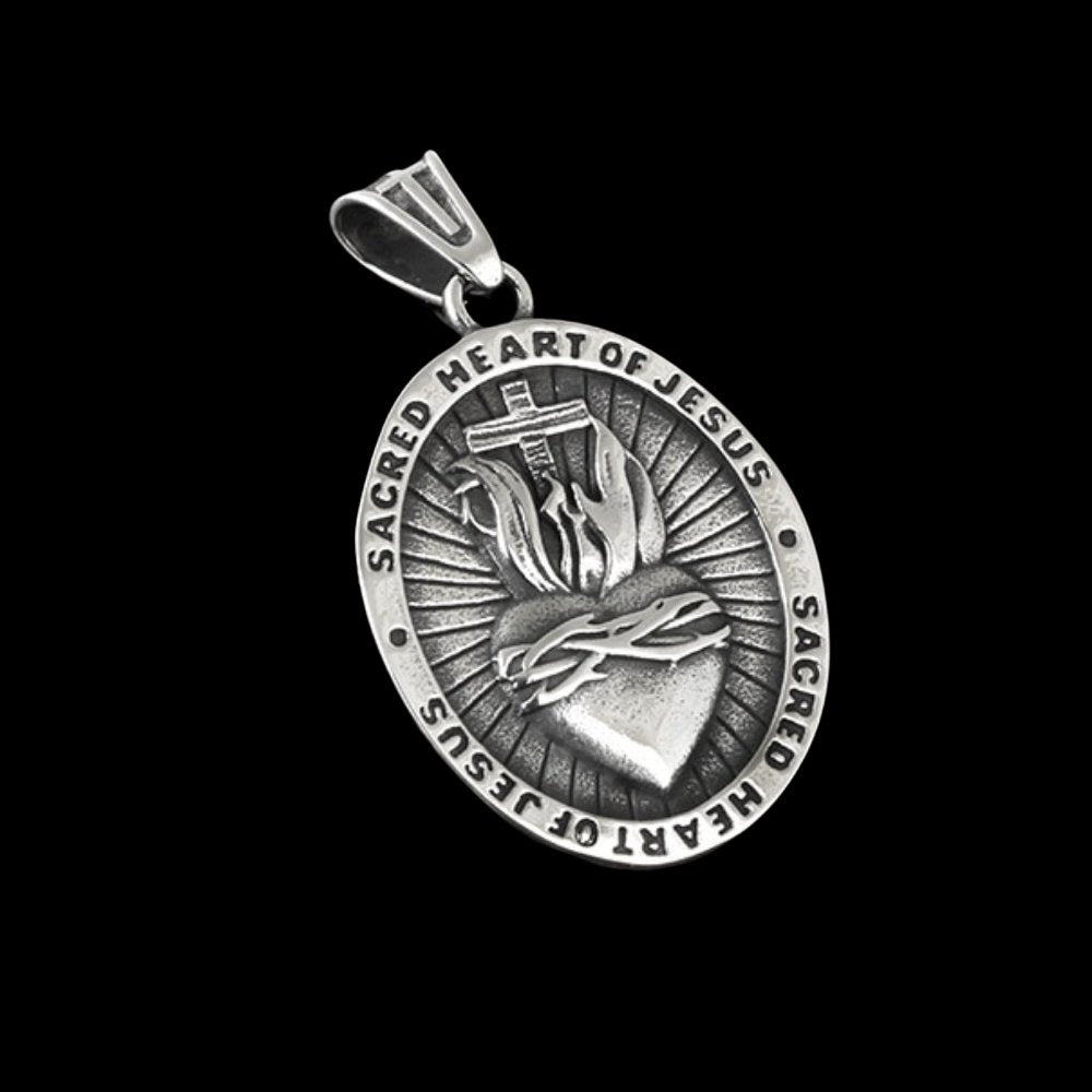 Sacred Heart Of Jesus Pendant - Chrome Cult