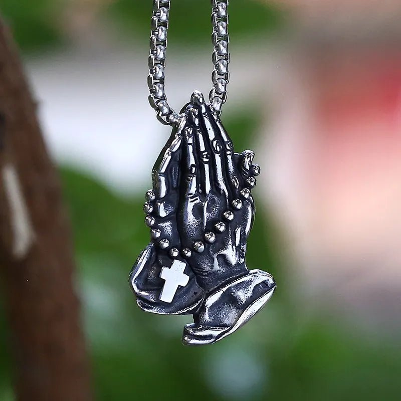 Say Ones Prayer Pendant - Chrome Cult