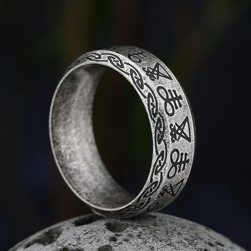Seal of Satan Eternity Ring - Chrome Cult