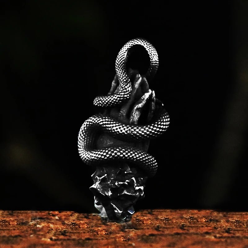 Serpent Of Eden Snake Pendant - Chrome Cult