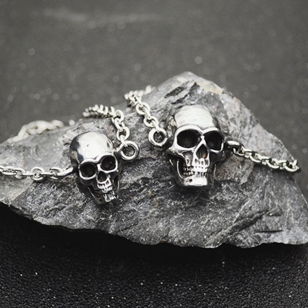 Skull Cable Bracelet - Chrome Cult