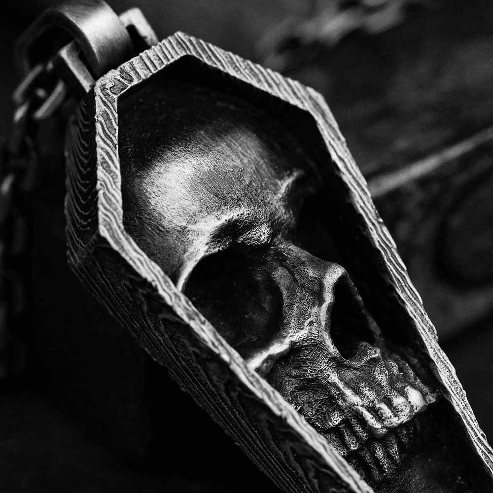 Skull Coffin Pendant - Chrome Cult
