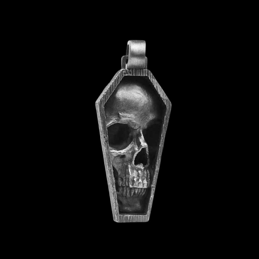Skull Coffin Pendant - Chrome Cult