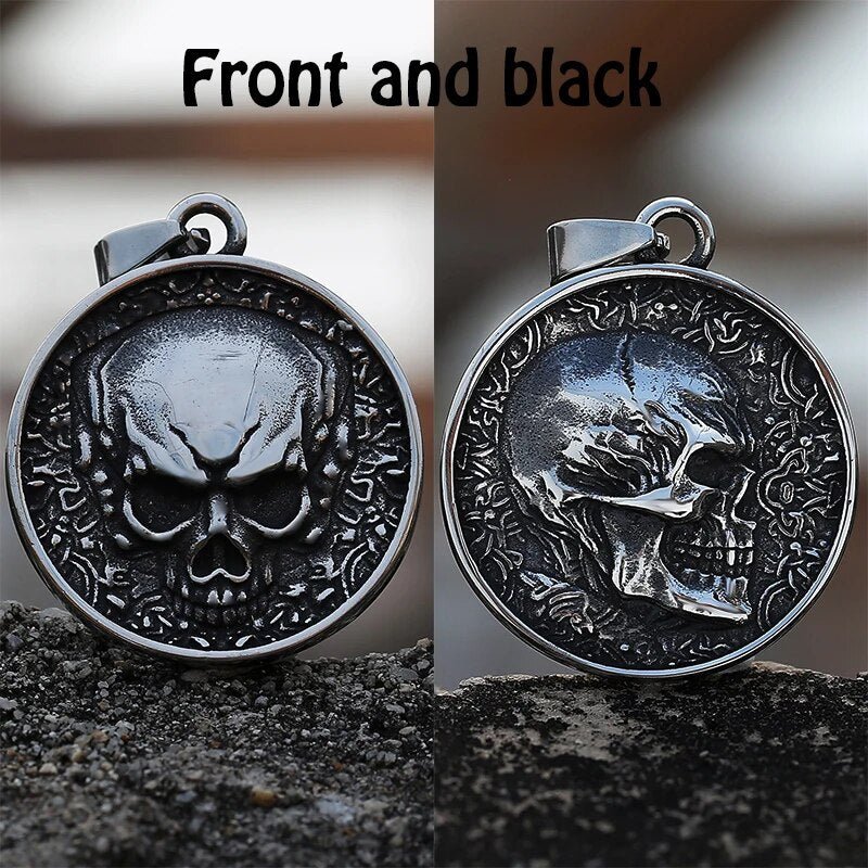 Skull Coin Pendant - Chrome Cult