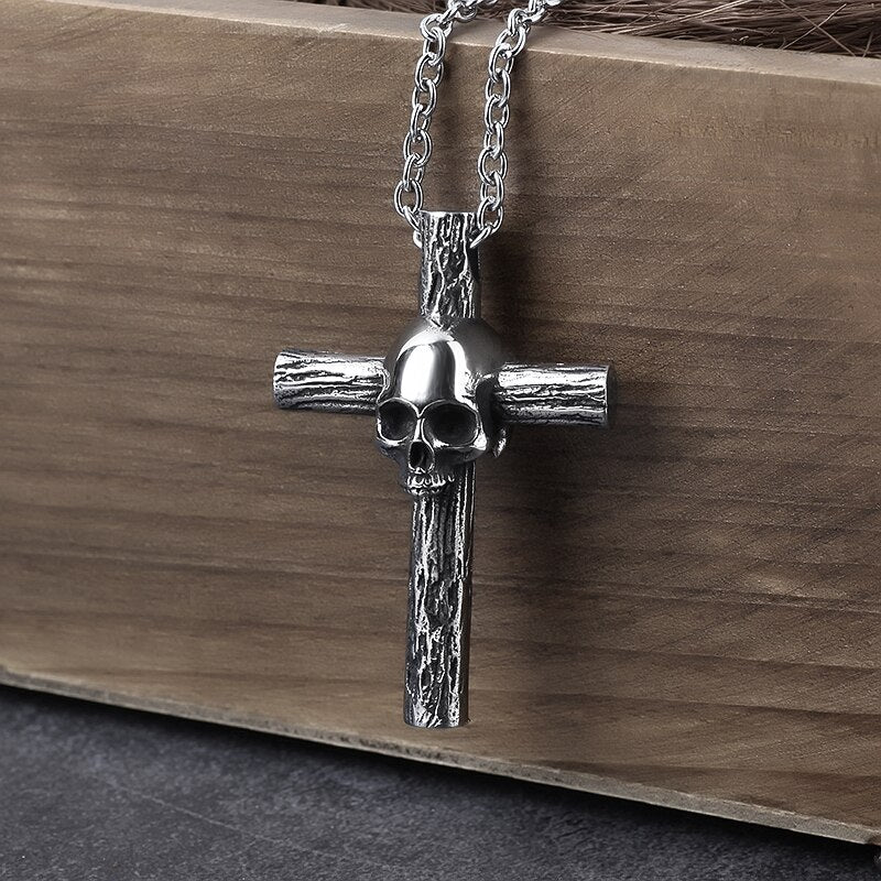 Skull Cross Pendant - Chrome Cult