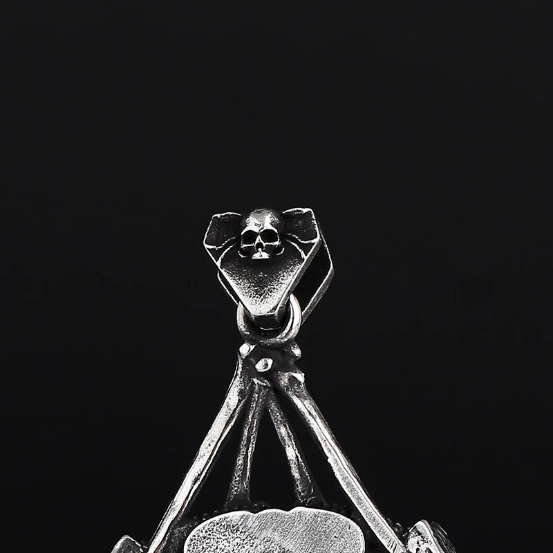 Teepee Of The Dead Skull Pendant - Chrome Cult
