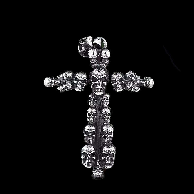 The Cross Of Misfortunate Souls Skull Pendant - Chrome Cult