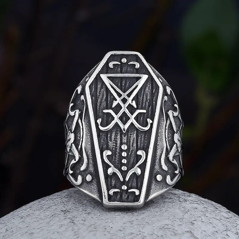 The Door To Hell Satan Ring - Chrome Cult