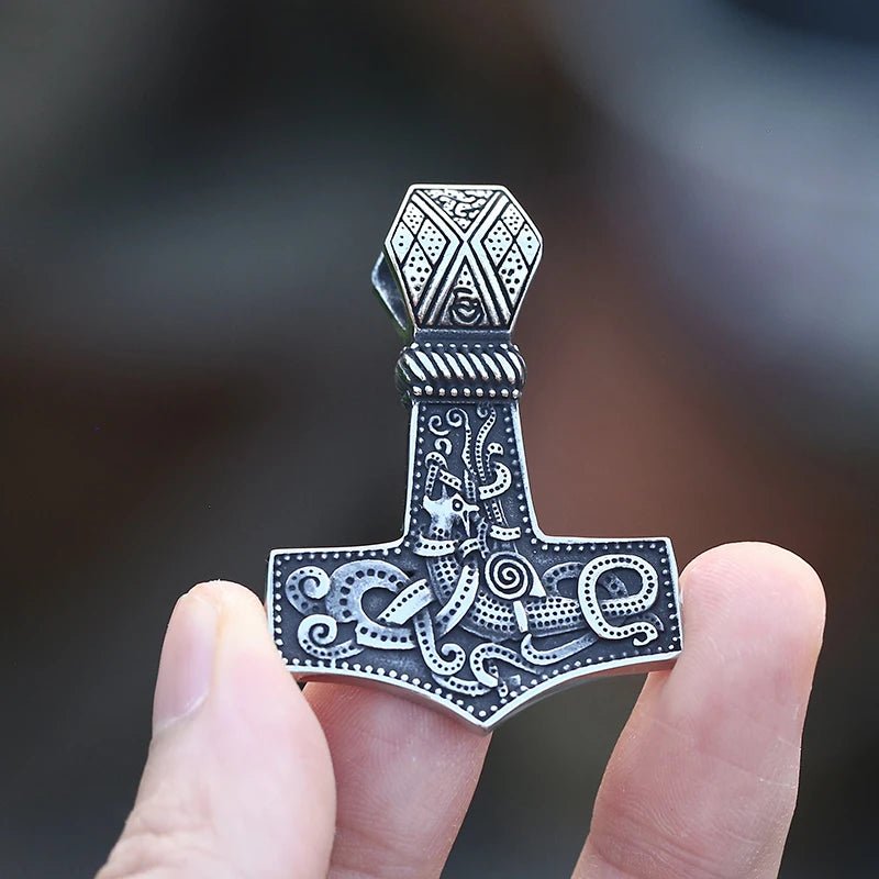 Viking Mjolnir The Hammer Of Thor Pendant - Chrome Cult